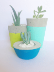 Concrete Plant Pot/Candle Holder Trio from Meraki By Design